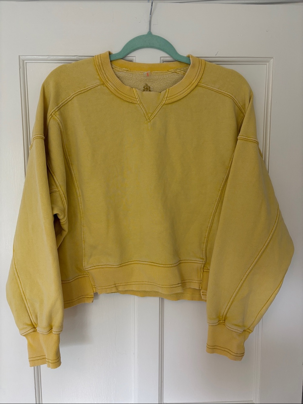 Free People Movement - Soft Yellow Cropped Sweatshirt